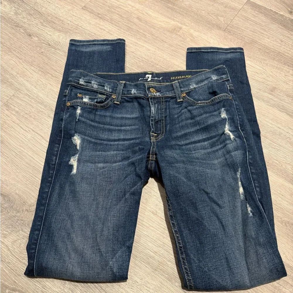 7 For All Mankind Medium Wash Roxanne Skinny Jeans